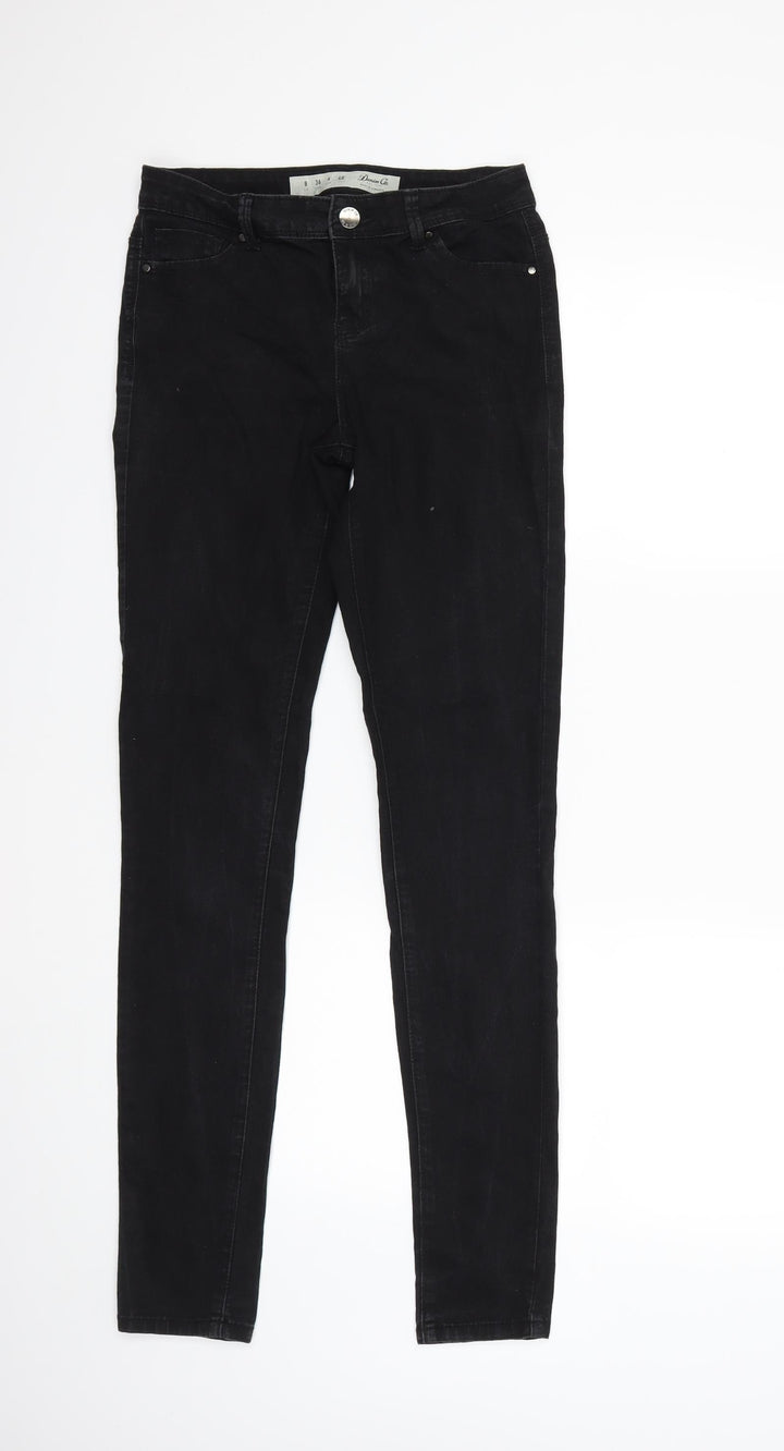 Dorothy Perkins Womens Black Denim Skinny Jeans Size 8 L30 in