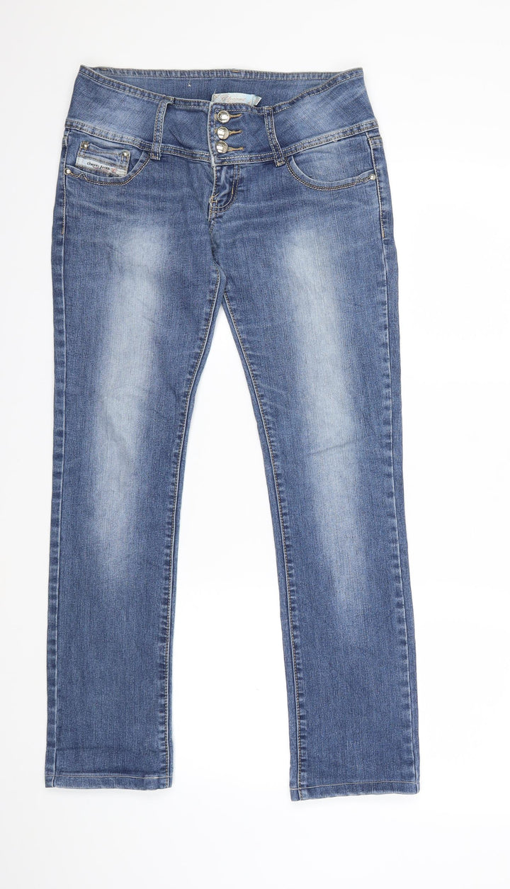 cherri Womens Blue  Denim Straight Jeans Size L L27 in