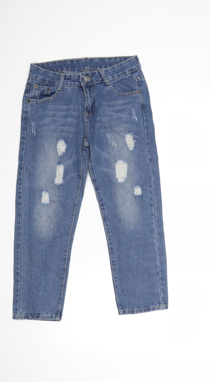 Preworn Womens Blue Denim Cropped Jeans Size 28 in L22 in