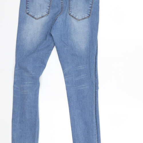 Brave Soul Womens Blue Floral Denim Skinny Jeans Size 12 L29 in