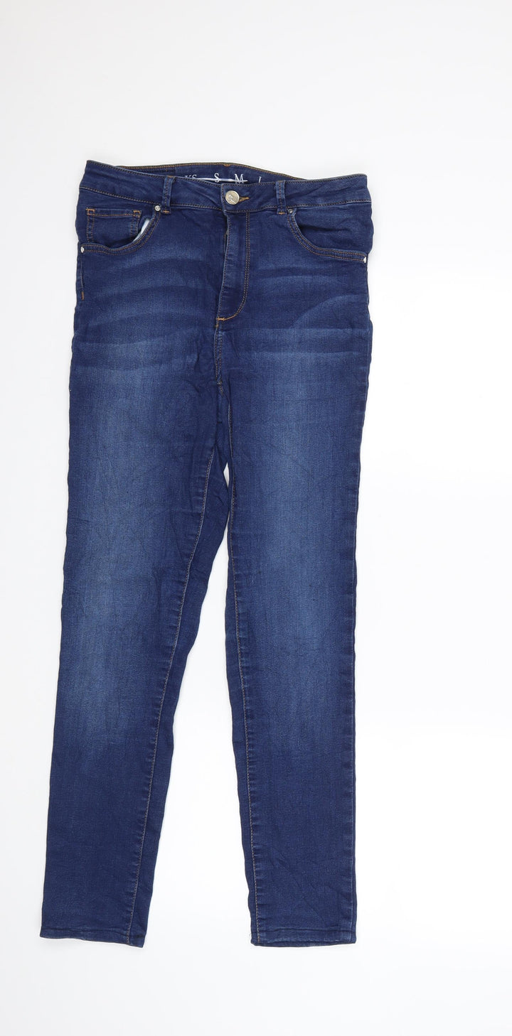 Never Denim Womens Black Denim Skinny Jeans Size L L27 in