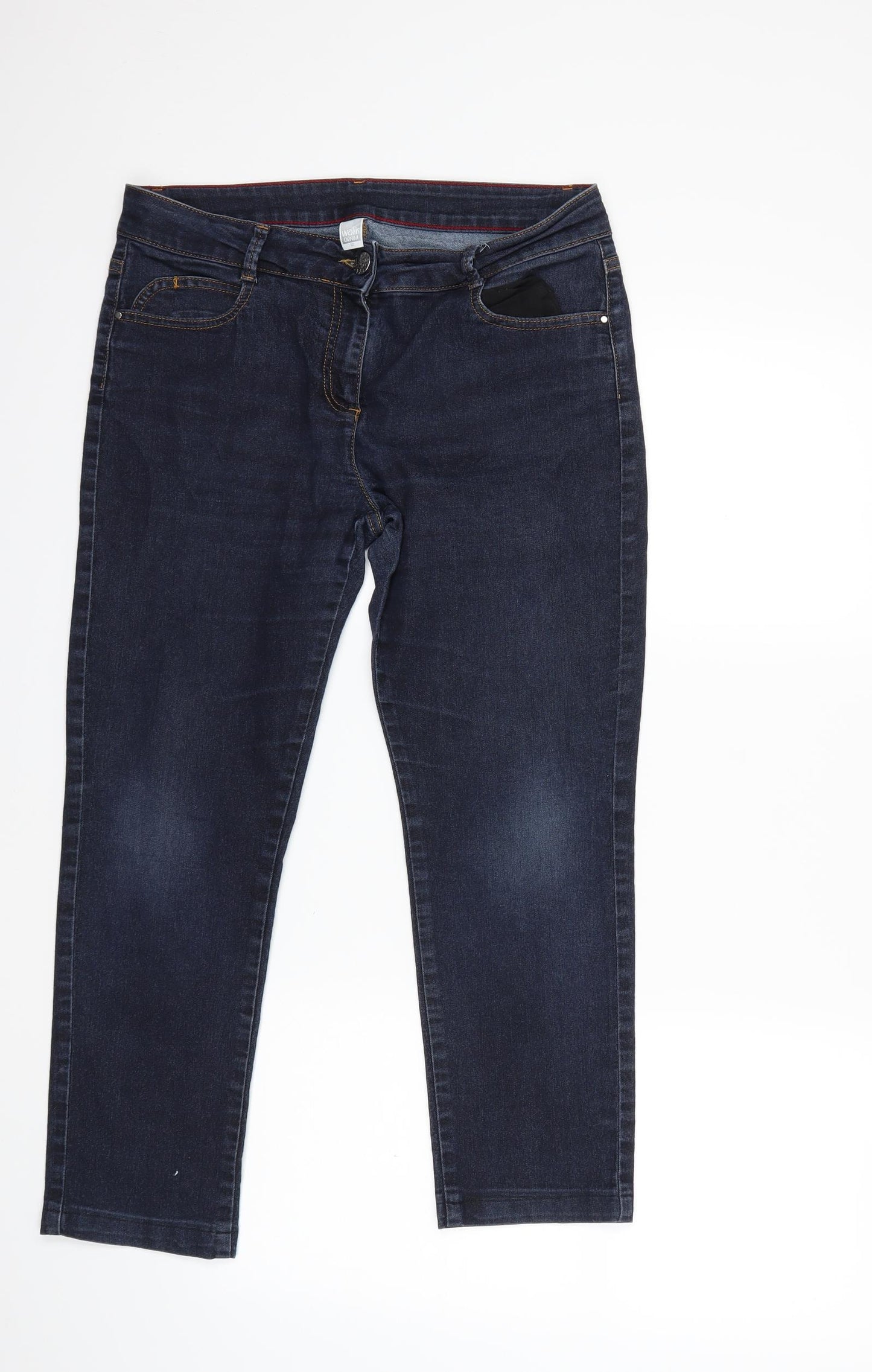 Wallis Womens Blue  Denim Straight Jeans Size 12 L25 in