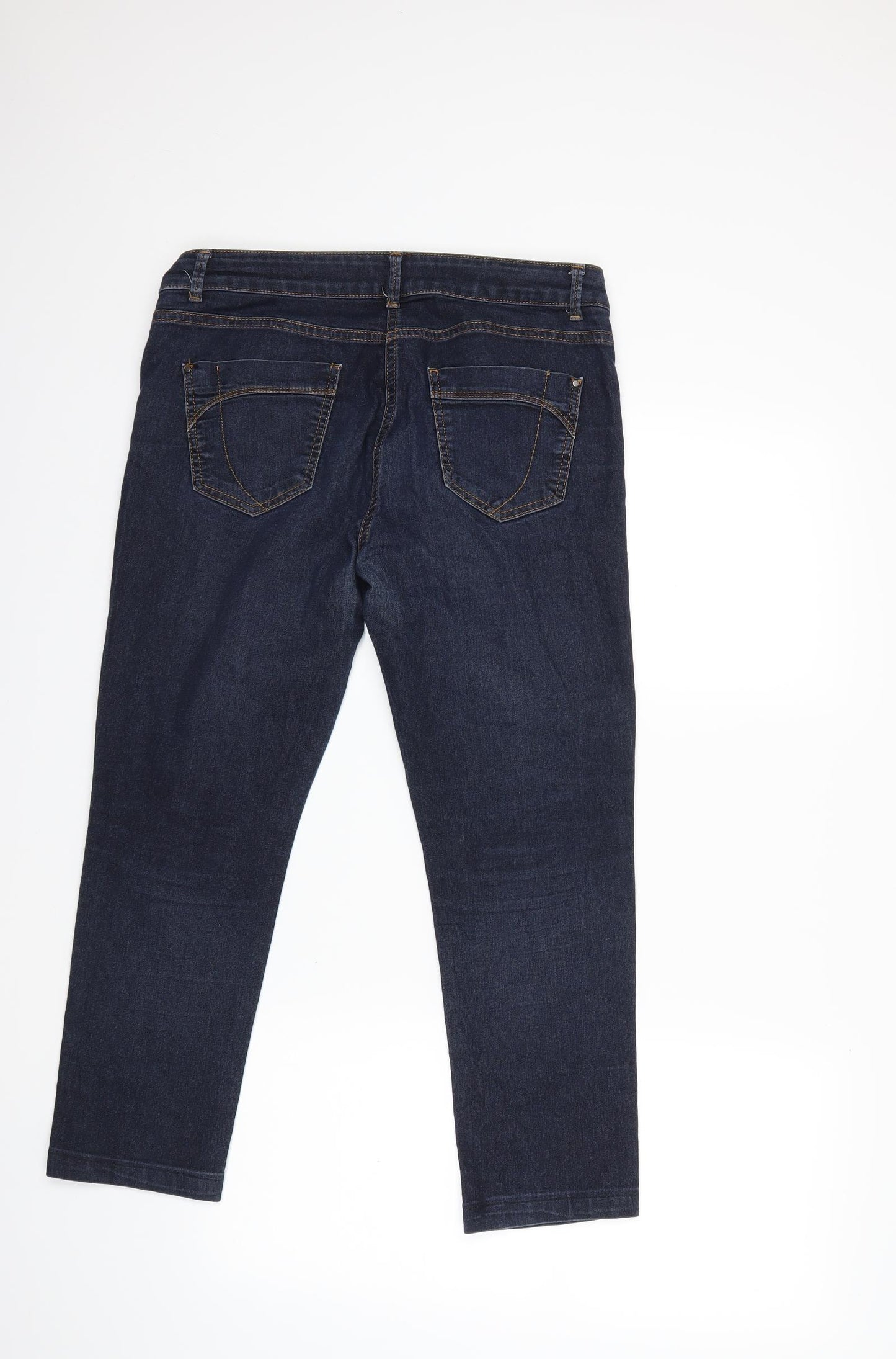 Wallis Womens Blue  Denim Straight Jeans Size 12 L25 in