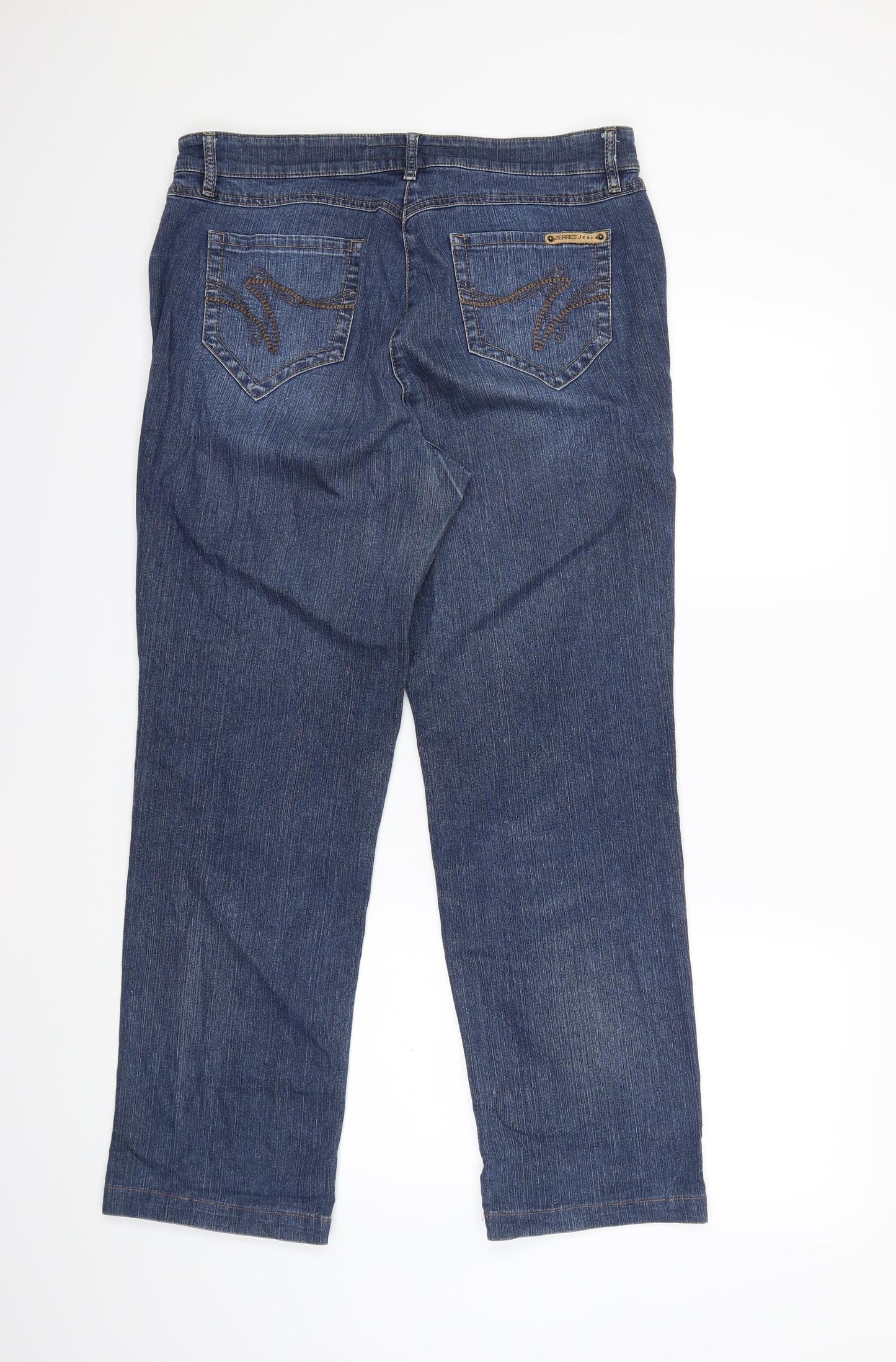 ZERRES Womens Blue  Denim Straight Jeans Size 16 L28 in