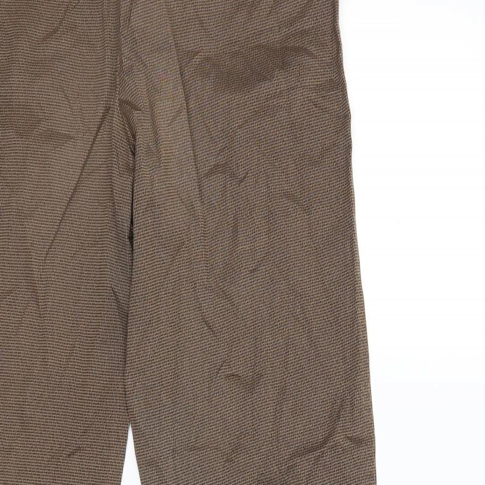 ZERRES Womens Brown Houndstooth  Trousers  Size 14 L29 in