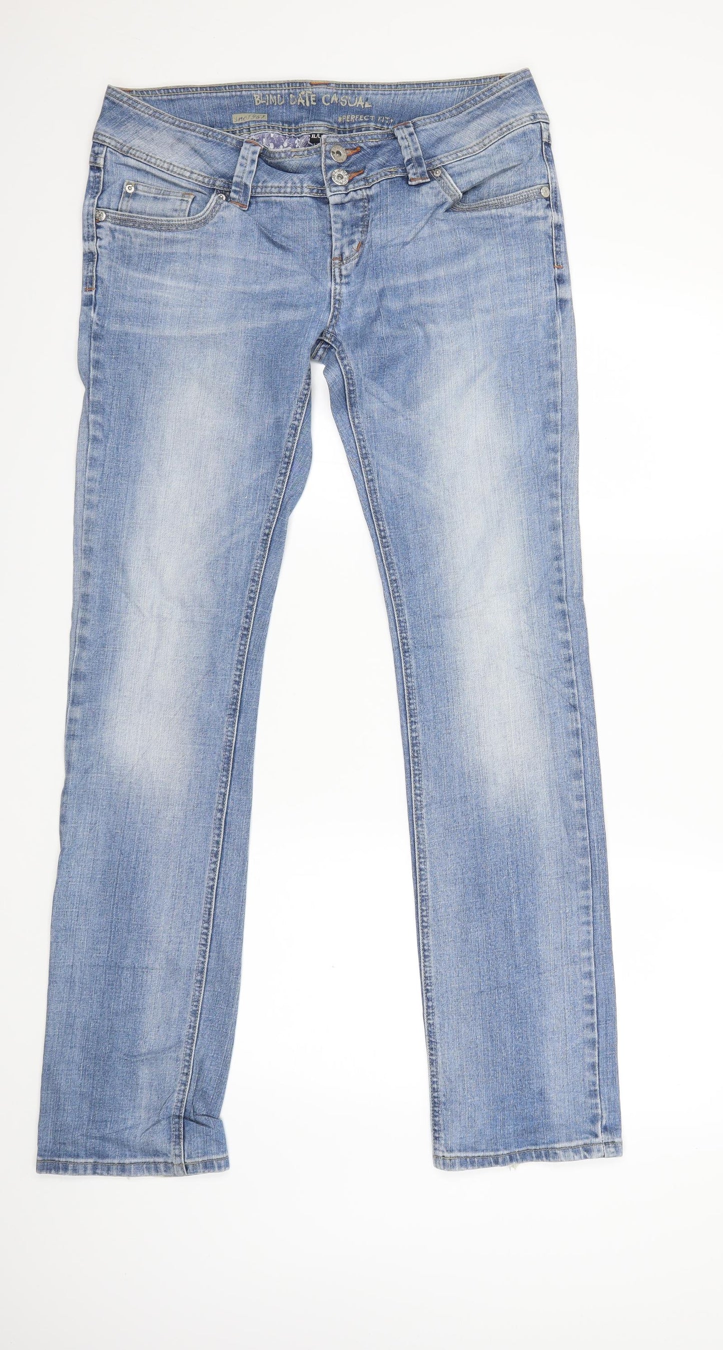 Blind Date Womens Blue  Denim Bootcut Jeans Size XL L33 in
