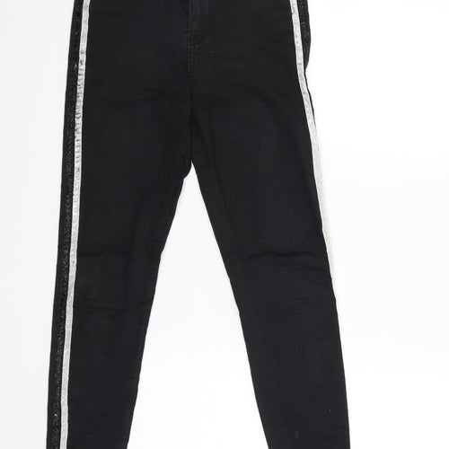Goodies Womens Black Striped Denim Skinny Jeans Size 8 L27 in