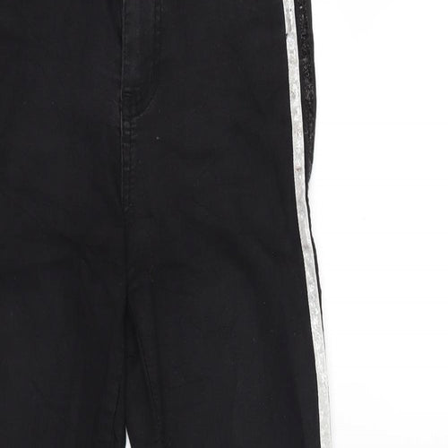 Goodies Womens Black Striped Denim Skinny Jeans Size 8 L27 in