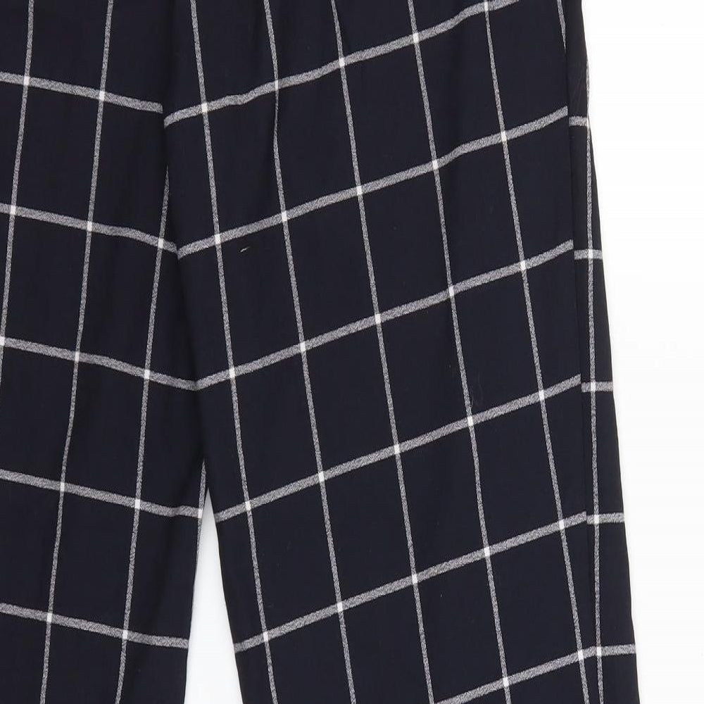 Marks and Spencer Womens Blue Check  Trousers  Size 12 L26 in