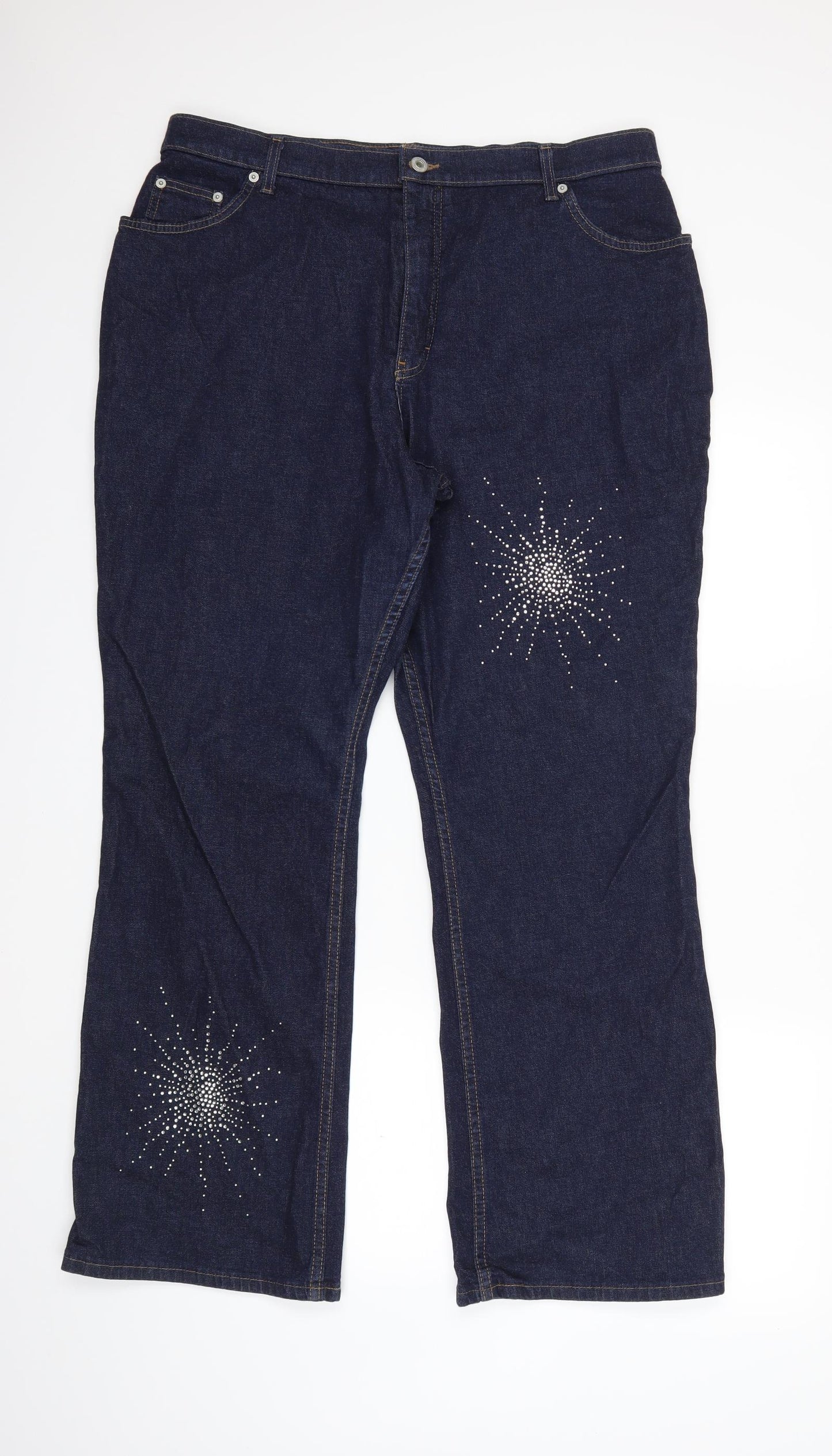 Marks and Spencer Womens Blue  Denim Flared Jeans Size 20 L30 in