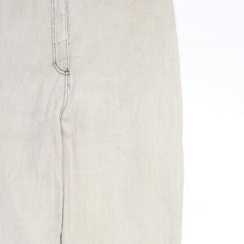Preworn Womens Beige  Denim Straight Jeans Size 34 in L32 in