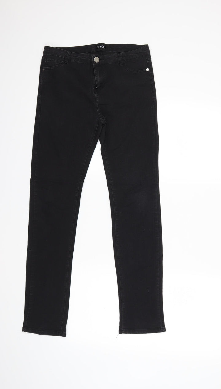 B.YOU Womens Black Denim Skinny Jeans Size 8 L28 in