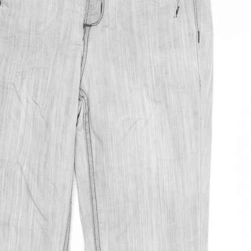 Flame Womens Grey  Denim Straight Jeans Size 8 L28 in