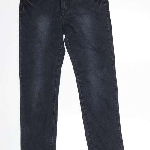 X-MAX Womens Blue  Denim Straight Jeans Size 32 in L31 in