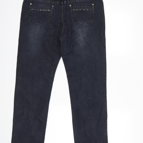 X-MAX Womens Blue  Denim Straight Jeans Size 32 in L31 in