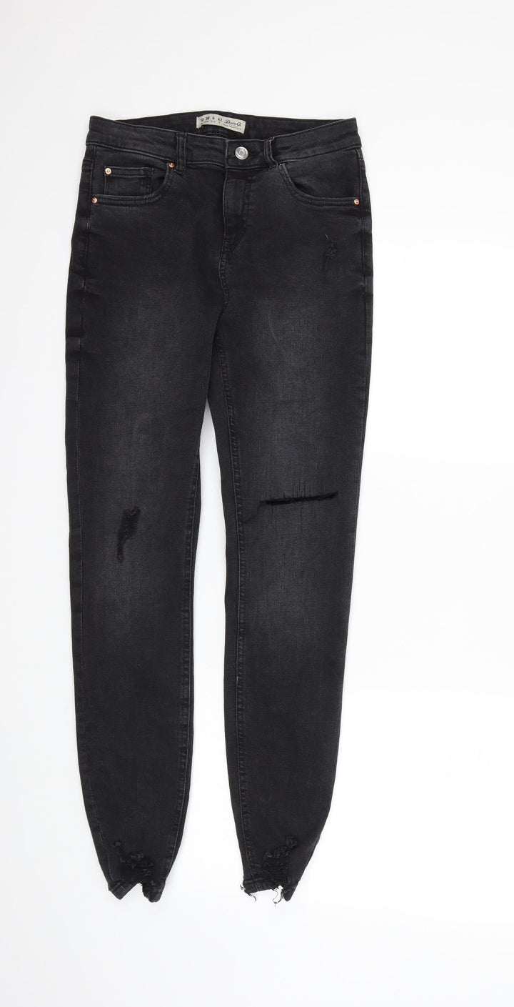 Denim & Co. Womens Black  Denim Skinny Jeans Size 10 L28 in
