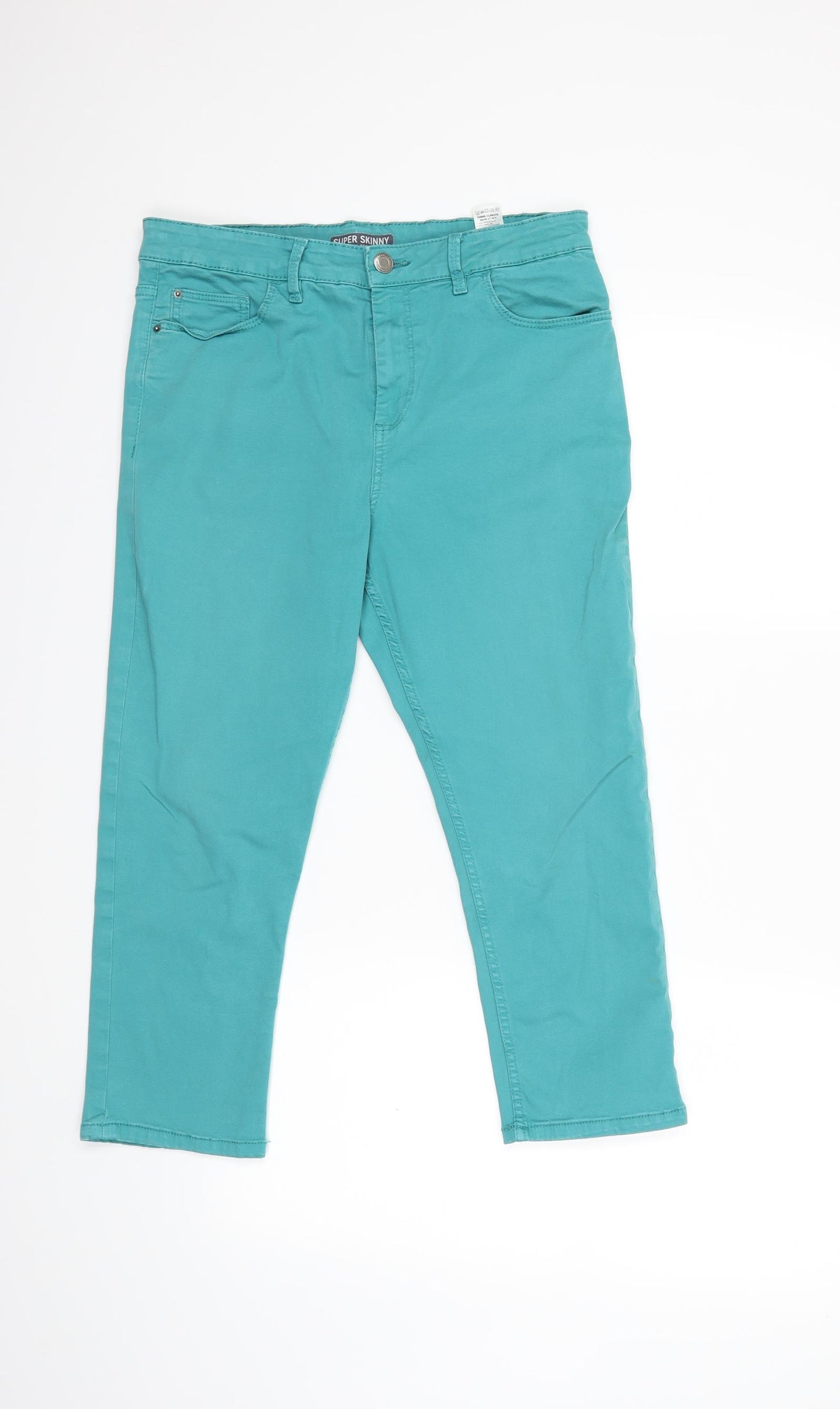 Marks and Spencer Womens Blue  Denim Cropped Jeans Size 14 L22 in