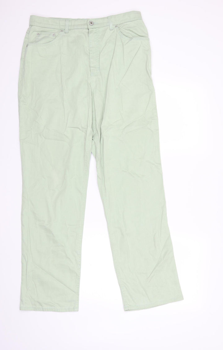 Marks and Spencer Womens Green Denim Tapered Jeans Size 16 L32 in