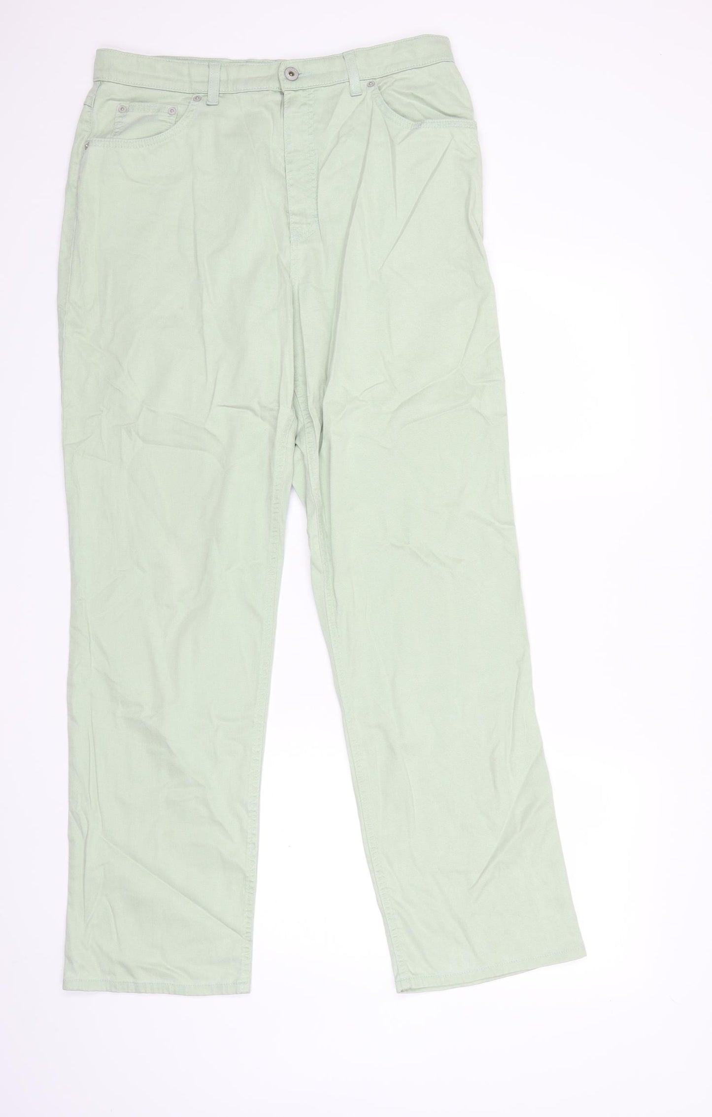 Marks and Spencer Womens Green  Denim Tapered Jeans Size 16 L32 in