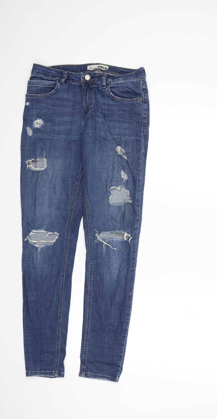 Topshop Womens Blue Denim Skinny Jeans Size 28 in L32 in