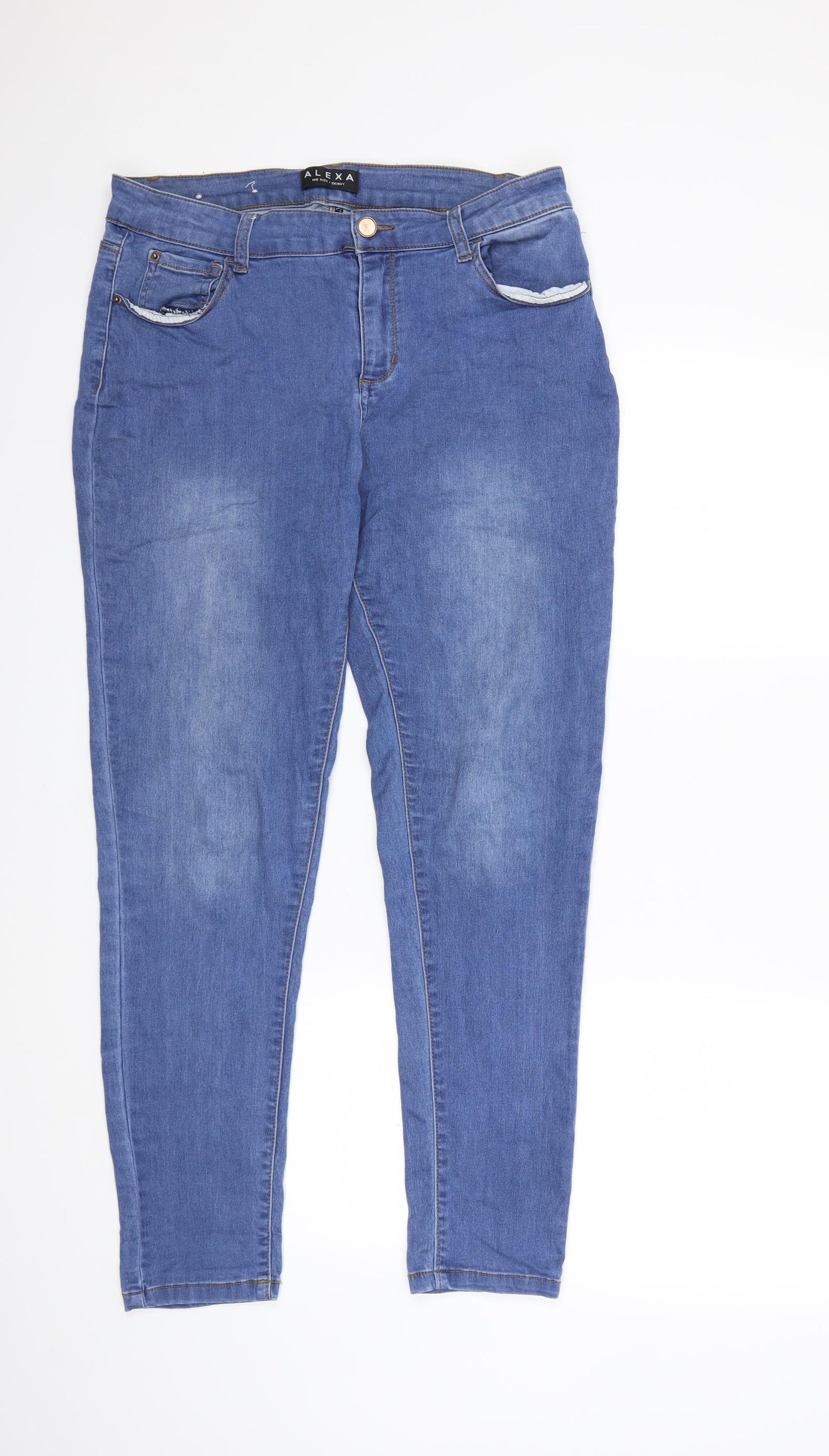 Peacocks Womens Blue  Denim Skinny Jeans Size 14 L29 in