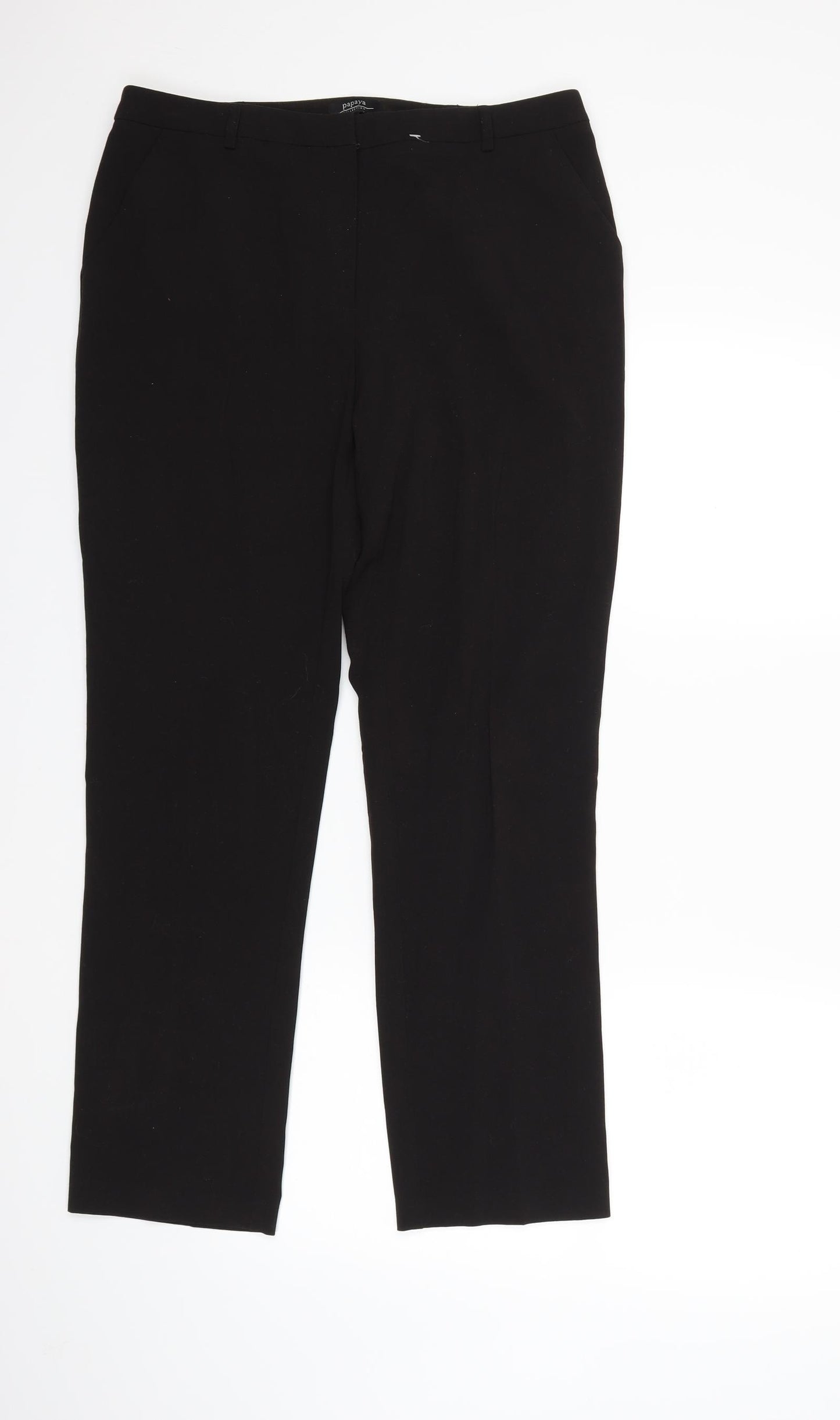 Papaya Womens Black   Trousers  Size 12 L28 in