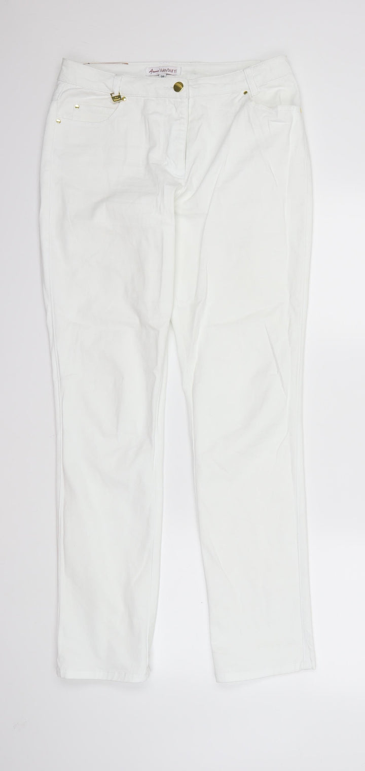ANNE WEYBURN Womens White Skinny Jeans Size 10 L31 in