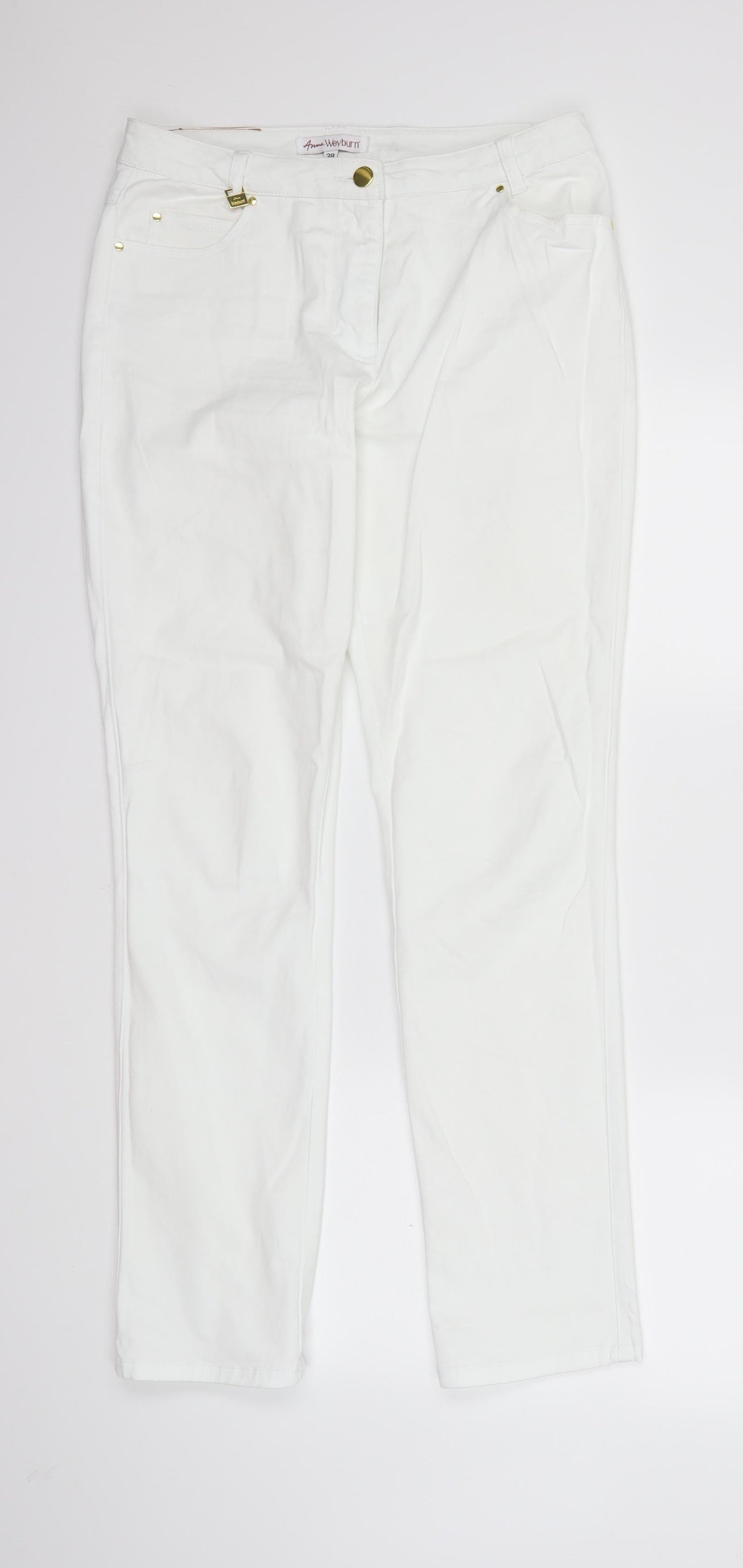 ANNE WEYBURN Womens White   Skinny Jeans Size 10 L31 in