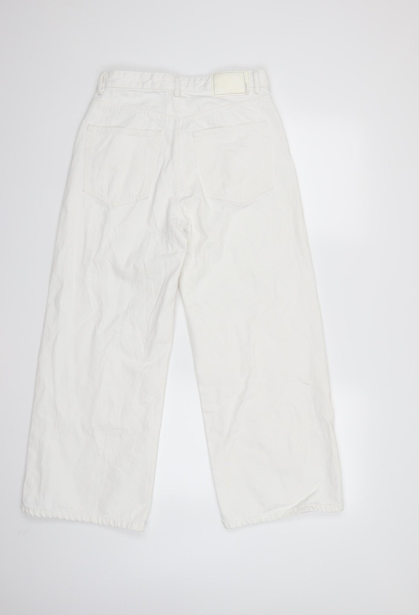 Pull&Bear Womens White  Denim Wide-Leg Jeans Size 10 L26 in