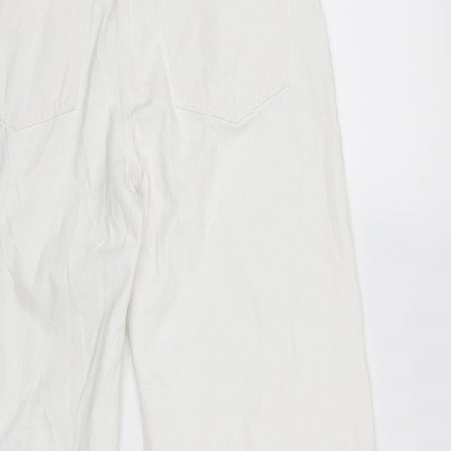 Pull&Bear Womens White  Denim Wide-Leg Jeans Size 10 L26 in