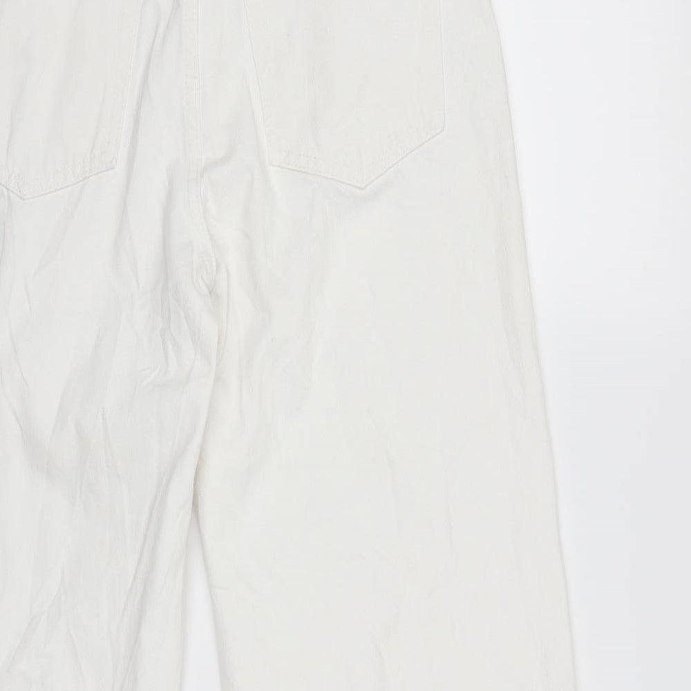 Pull&Bear Womens White  Denim Wide-Leg Jeans Size 10 L26 in