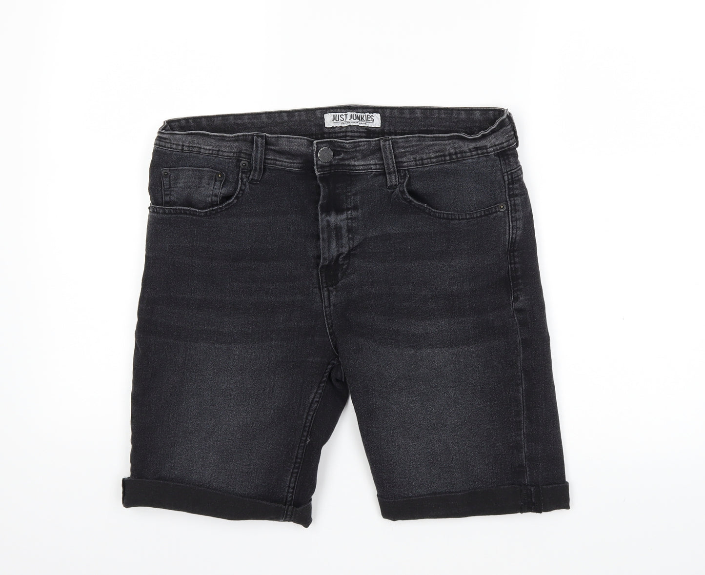JUST JUNKIES Mens Black  Denim Capri Jeans Size 32 in