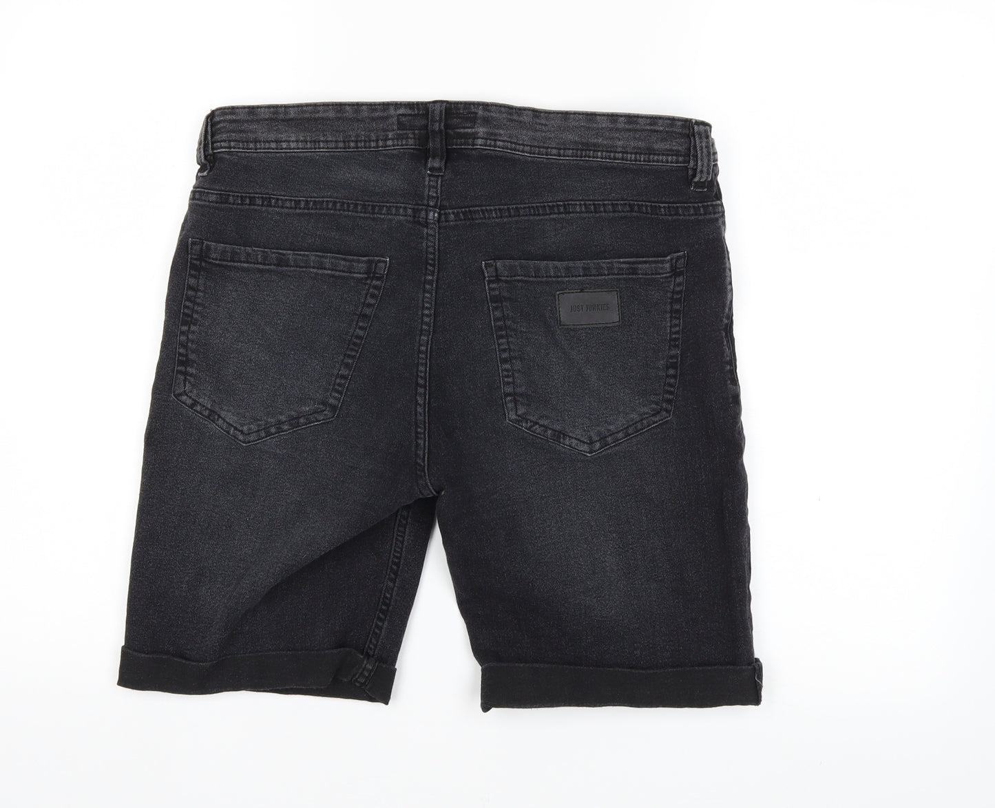 JUST JUNKIES Mens Black  Denim Capri Jeans Size 32 in