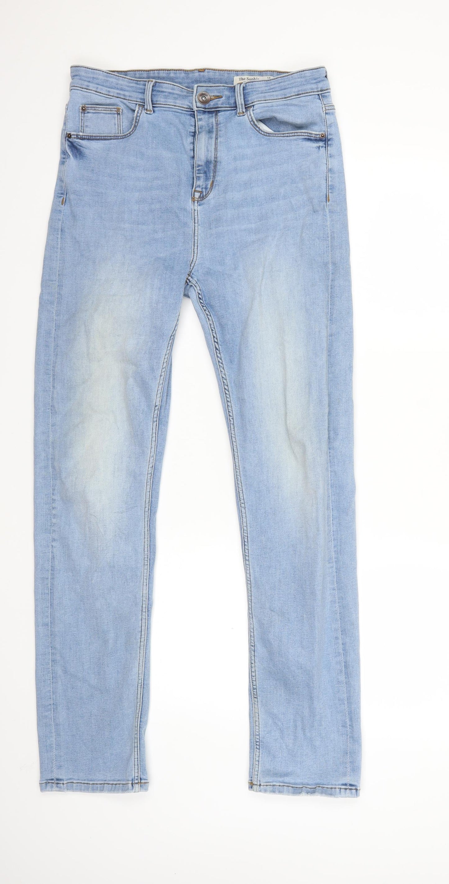 Marks and Spencer Womens Blue  Denim Straight Jeans Size 14 L30 in