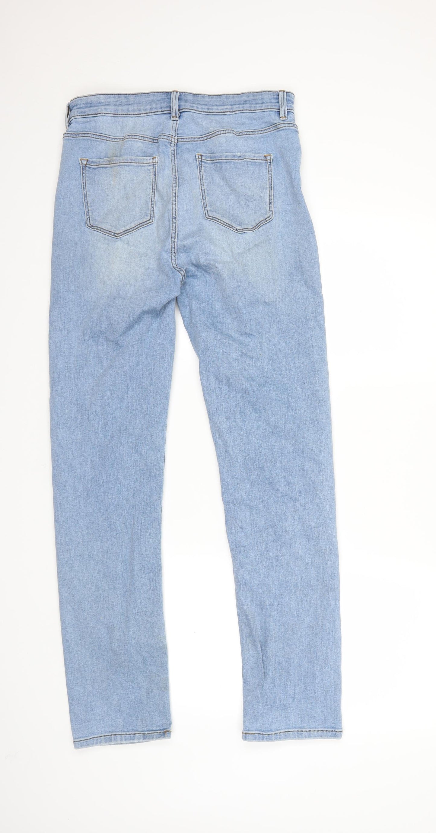 Marks and Spencer Womens Blue  Denim Straight Jeans Size 14 L30 in