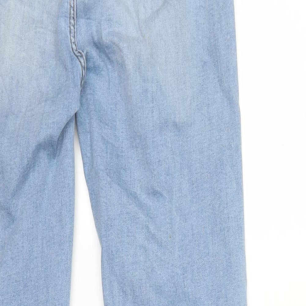 Marks and Spencer Womens Blue  Denim Straight Jeans Size 14 L30 in