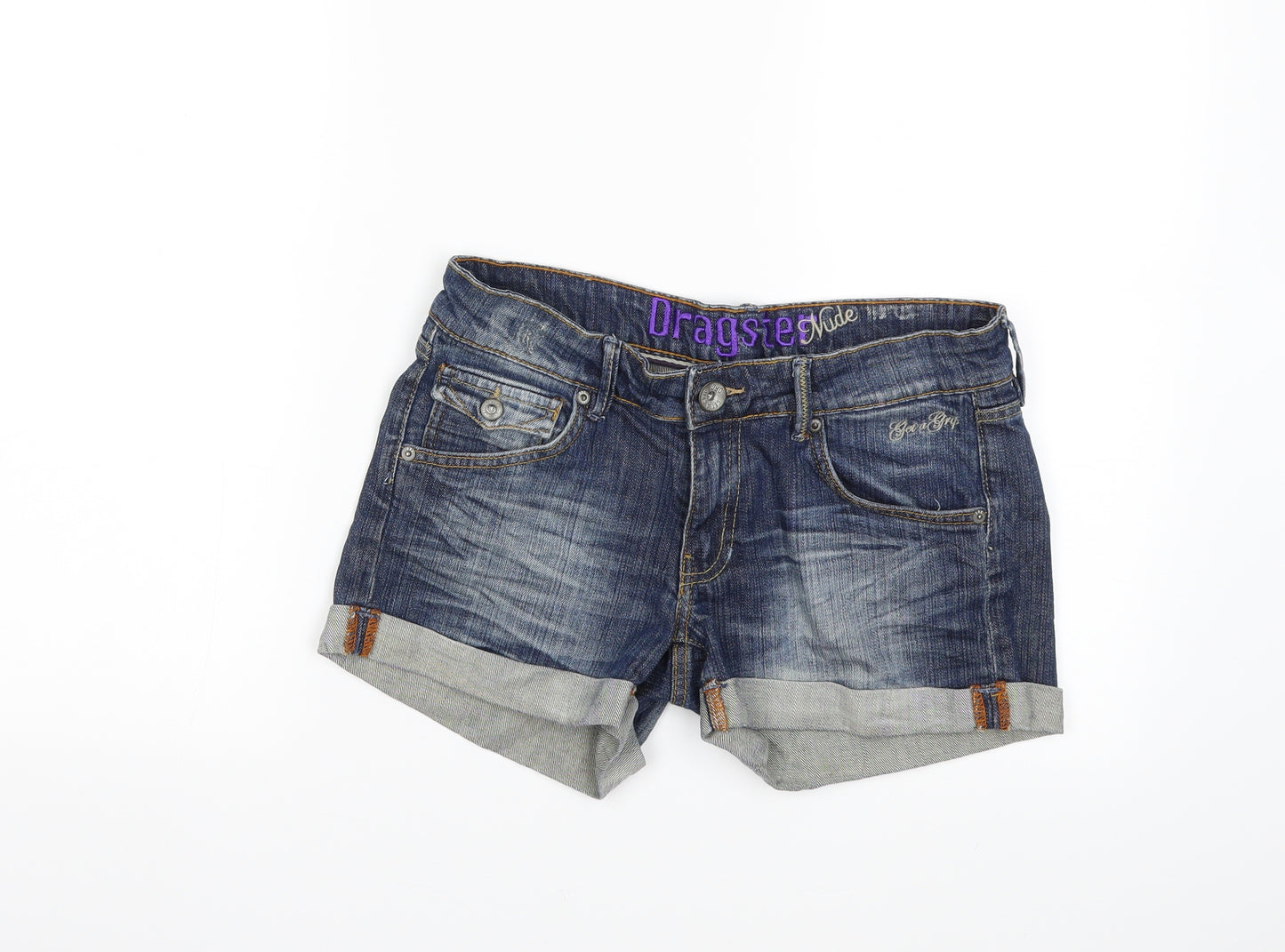 Dragster Womens Blue  Denim Hot Pants Shorts Size 29 in