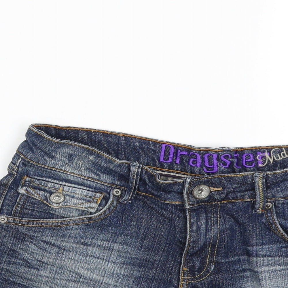 Dragster Womens Blue  Denim Hot Pants Shorts Size 29 in