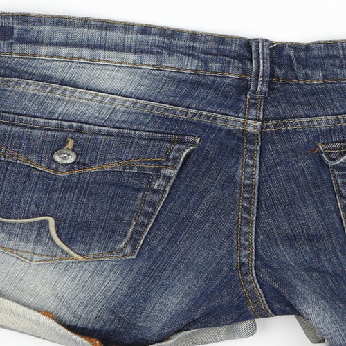 Dragster Womens Blue  Denim Hot Pants Shorts Size 29 in