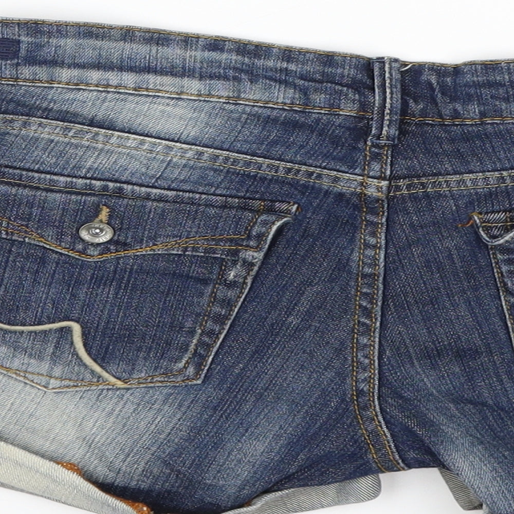 Dragster Womens Blue  Denim Hot Pants Shorts Size 29 in