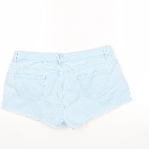 Denim & Co. Womens Blue  Denim Hot Pants Shorts Size 14