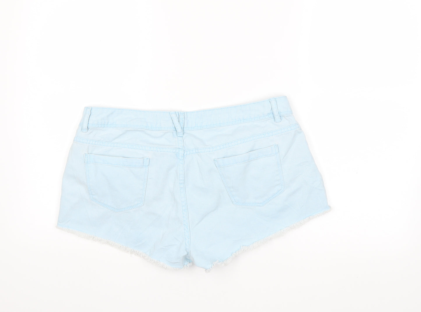 Denim & Co. Womens Blue  Denim Hot Pants Shorts Size 14