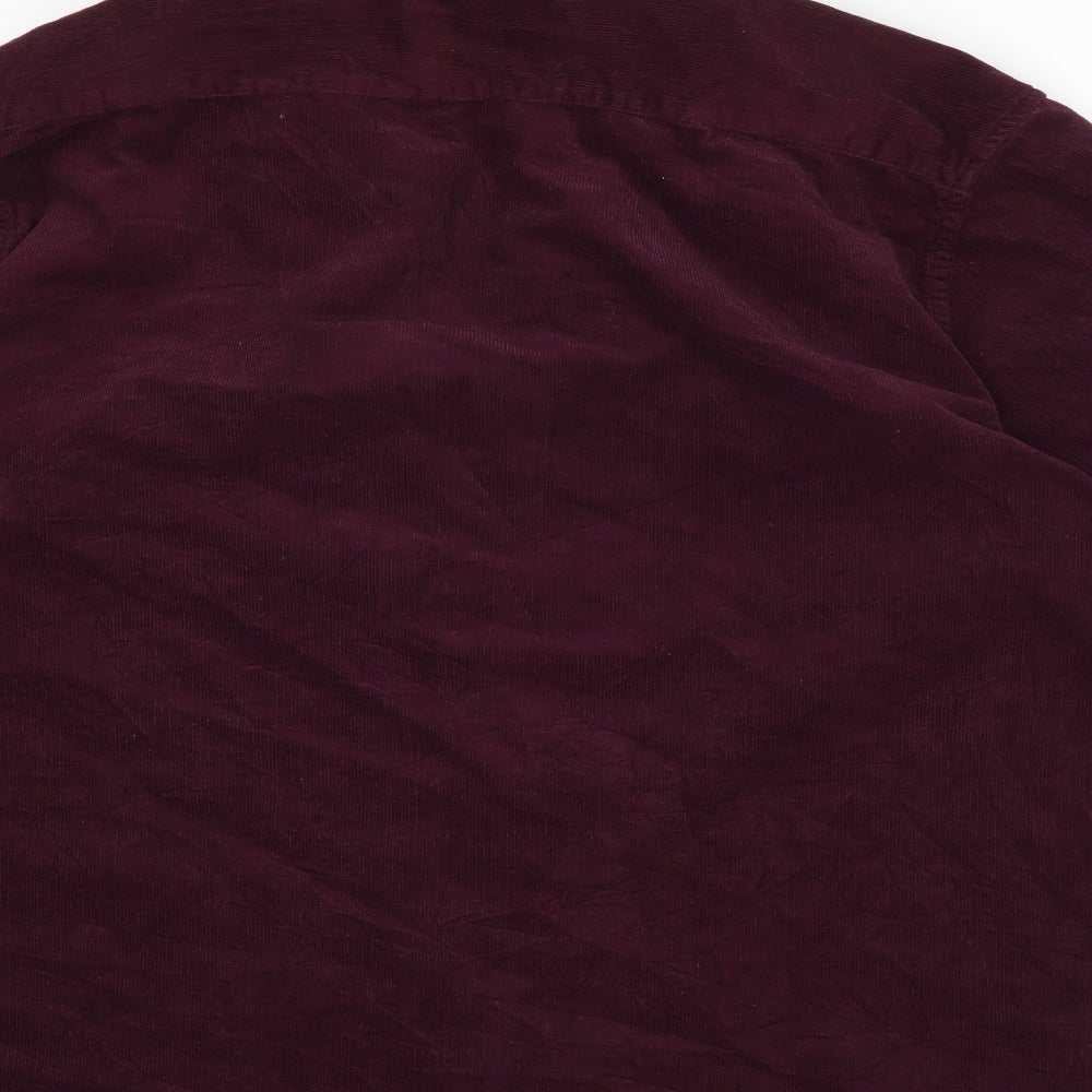 Primark Mens Purple  Corduroy  Button-Up Size 2XL