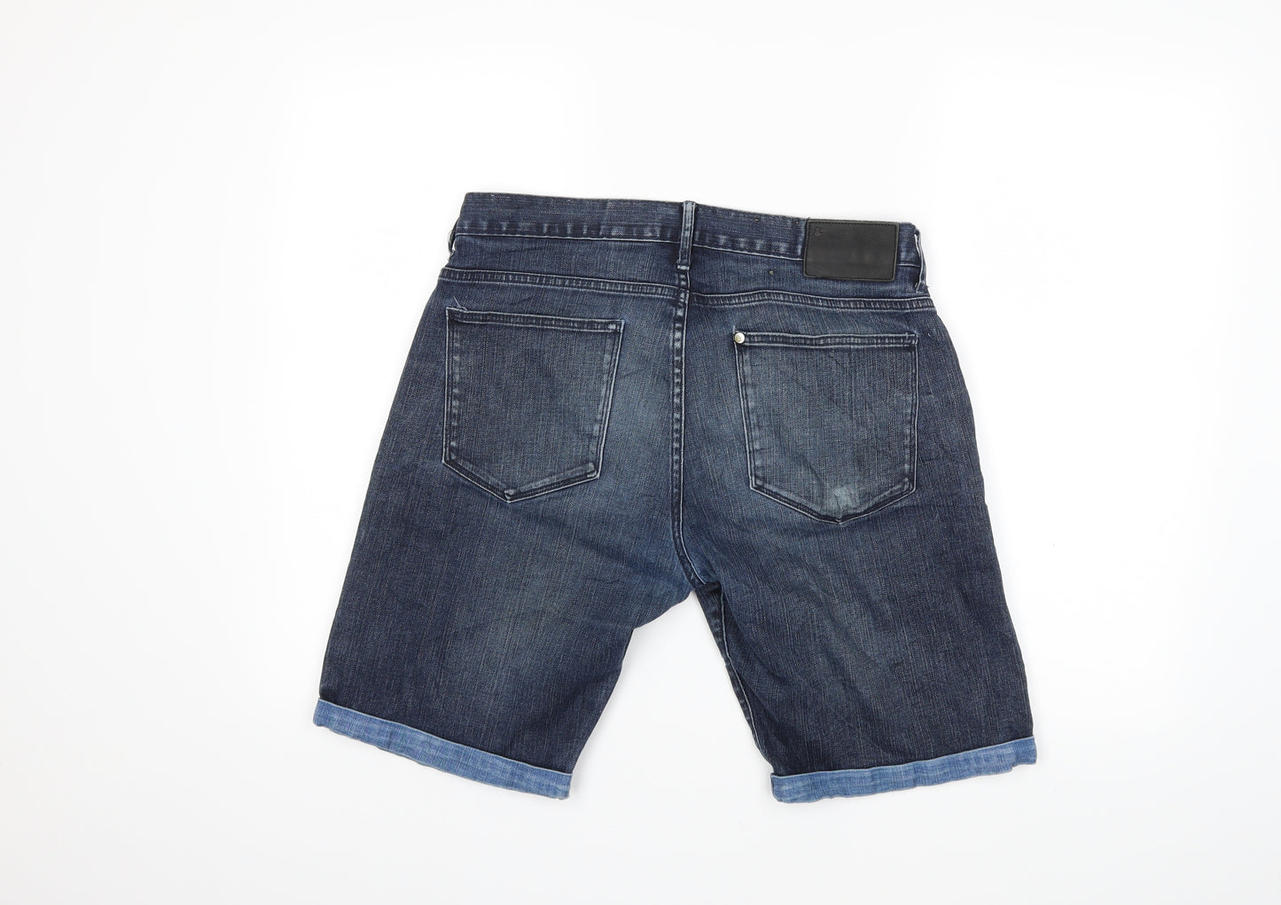 H&M Mens Blue  Denim Cargo Shorts Size 33 in