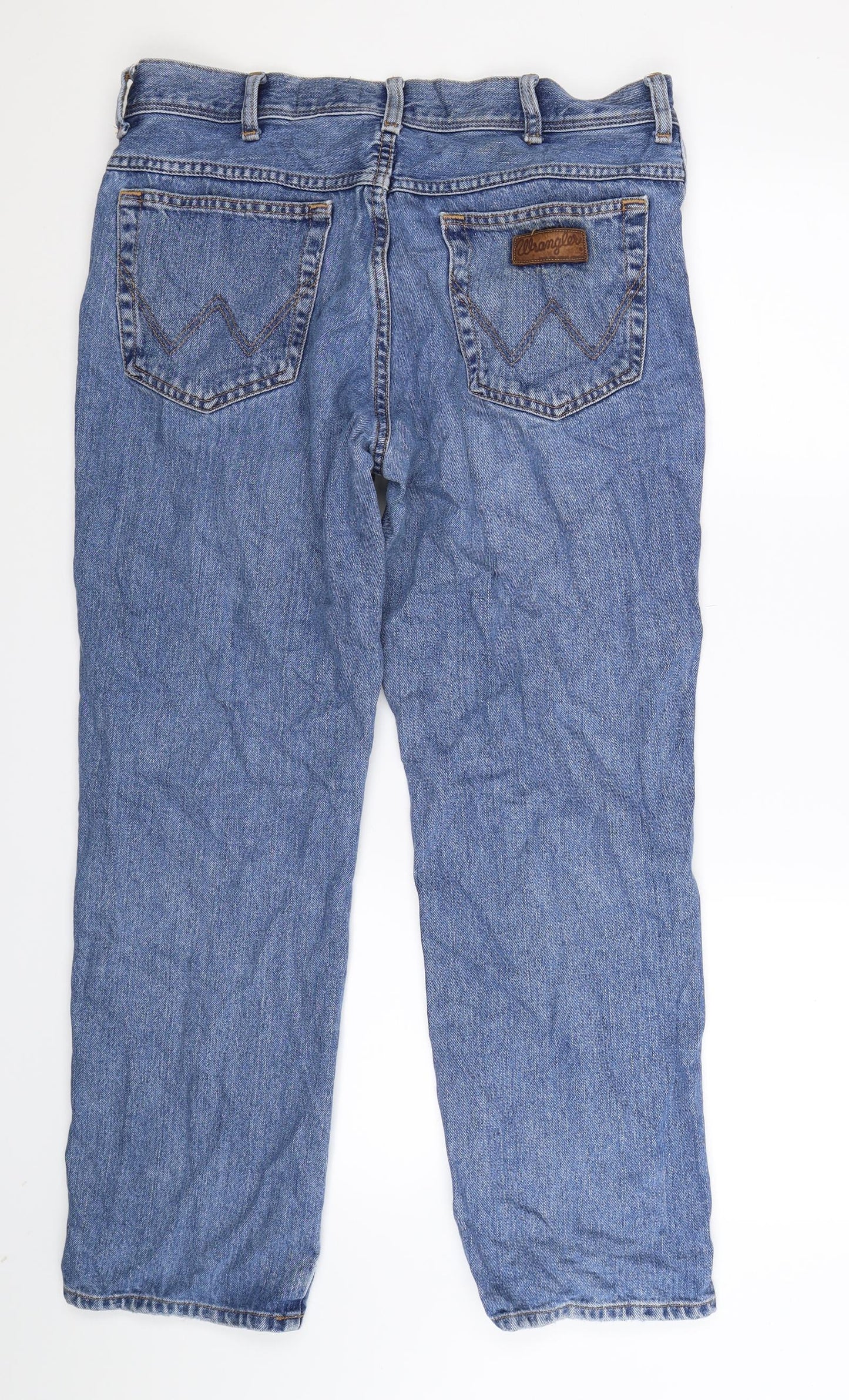 Wrangler Mens Blue  Denim Straight Jeans Size 36 L30 in