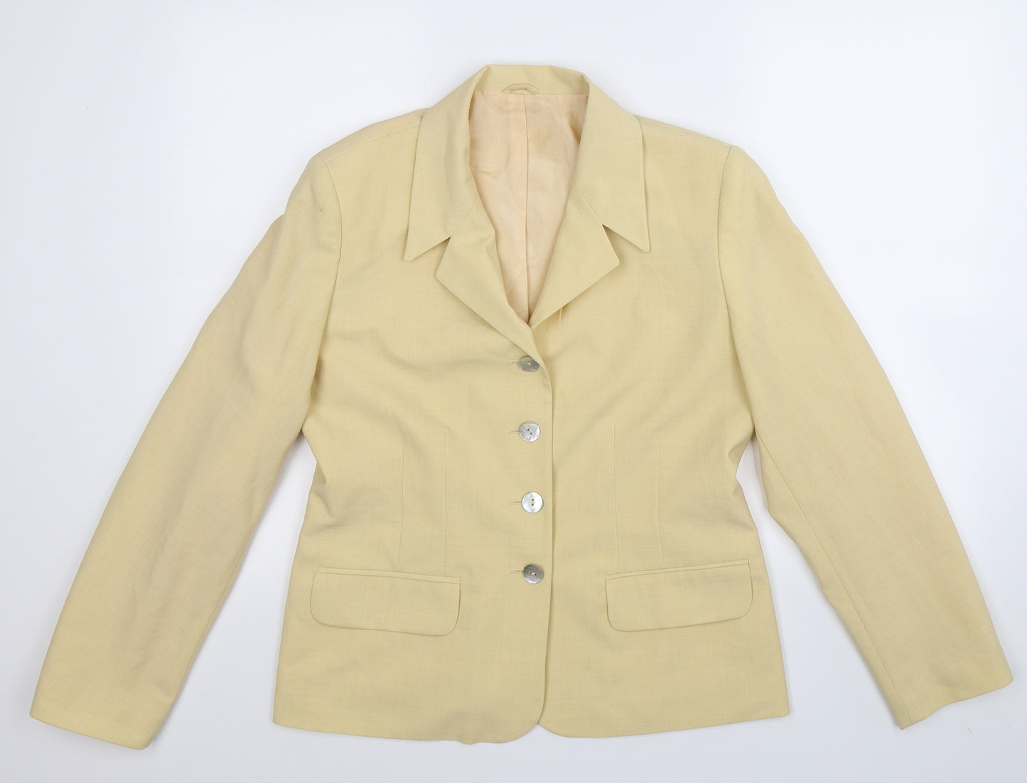 Preworn Womens Beige   Jacket Suit Jacket Size 16