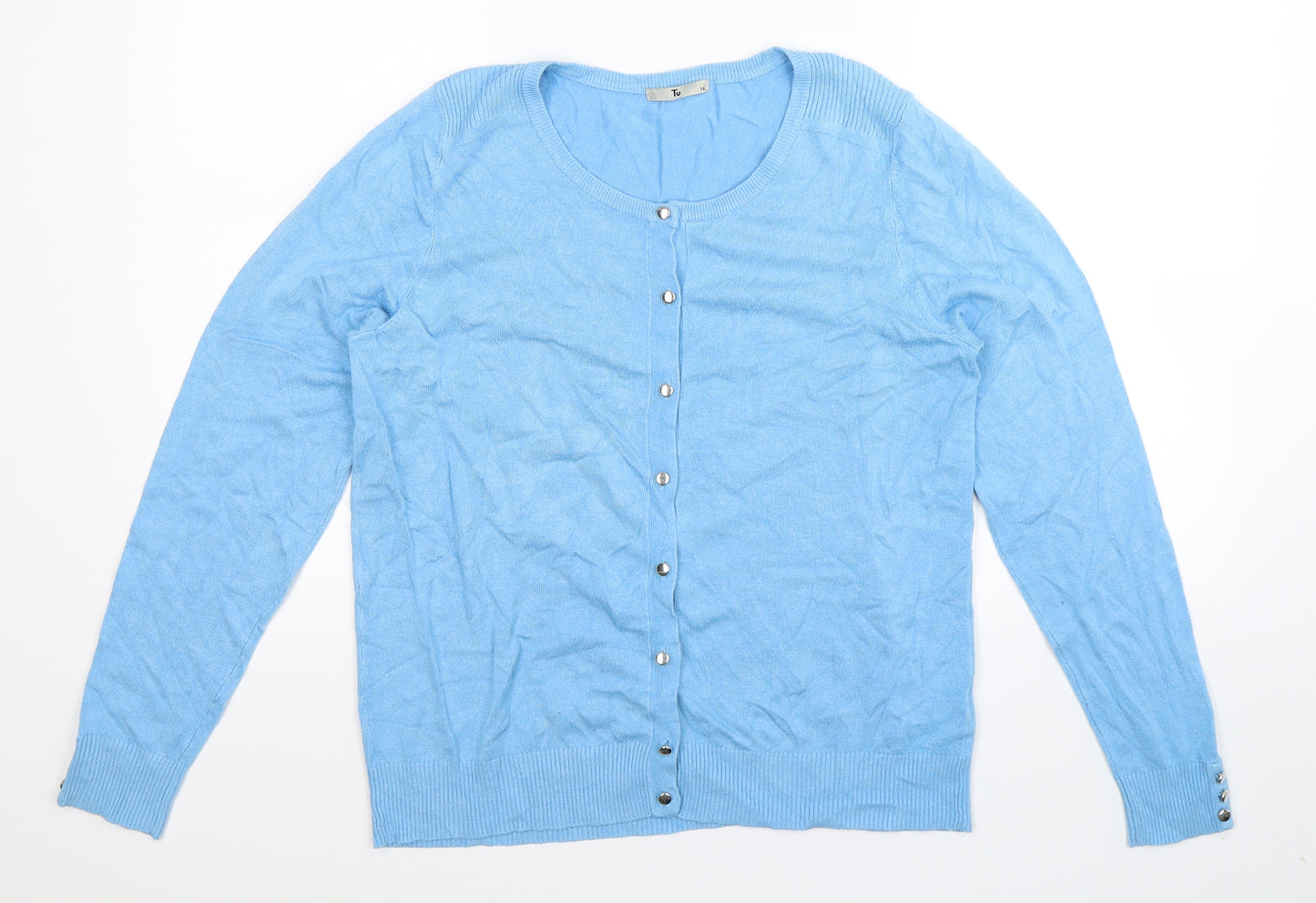 TU Womens Blue  Knit Cardigan Jumper Size 16