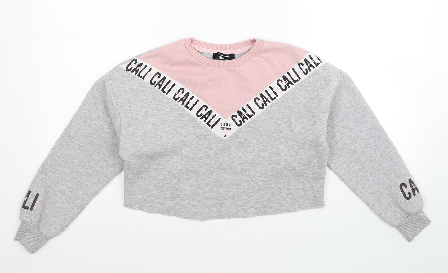New Look Girls Grey   Pullover Sweatshirt Size 10-11 Years  - Cropped