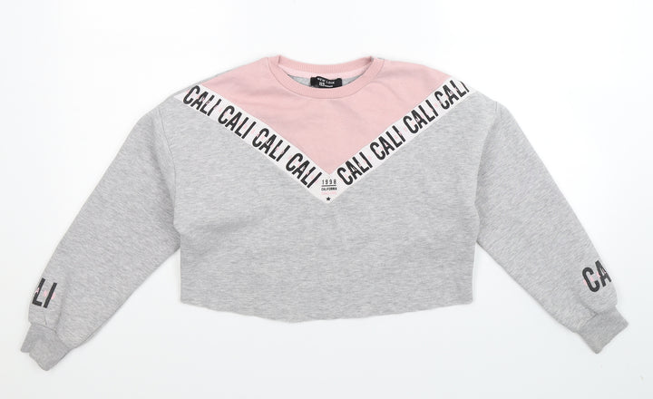 New Look Girls Grey Pullover Sweatshirt Size 10-11 Years - Cropped