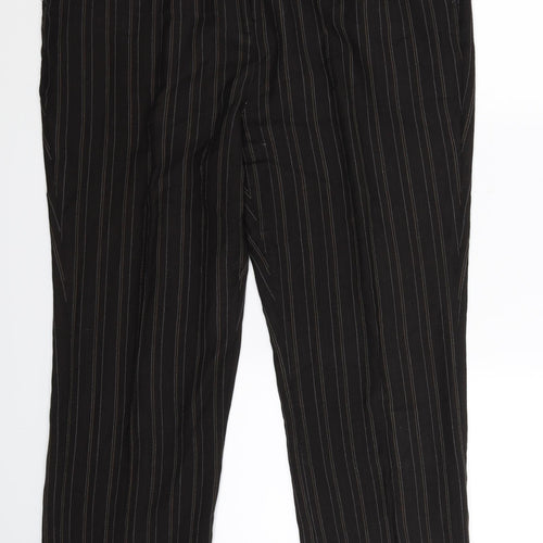 Alice Collins Womens Black Striped  Trousers  Size 34 in L27 in